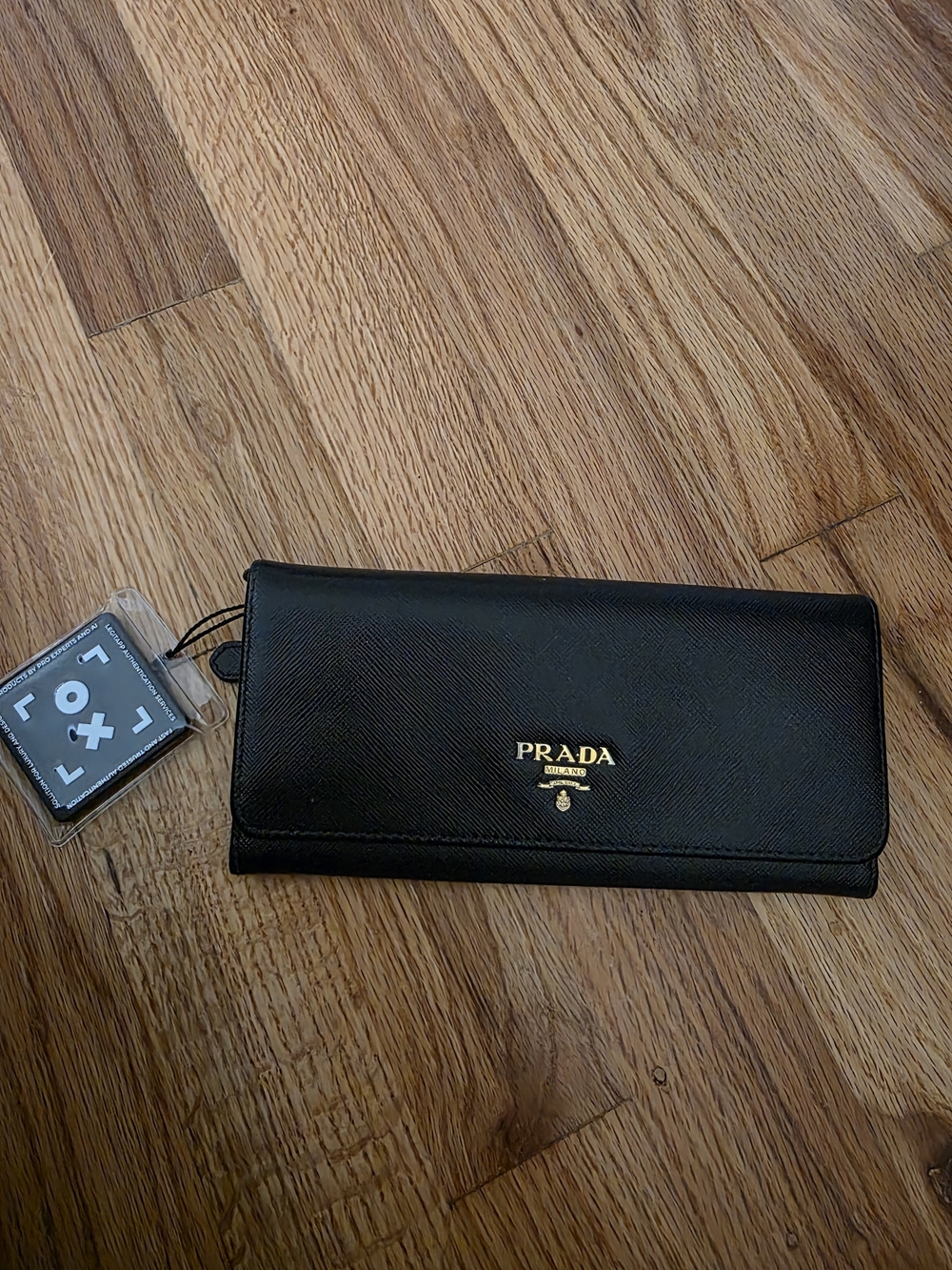 Prada Black Saffiano Leather Long Wallet